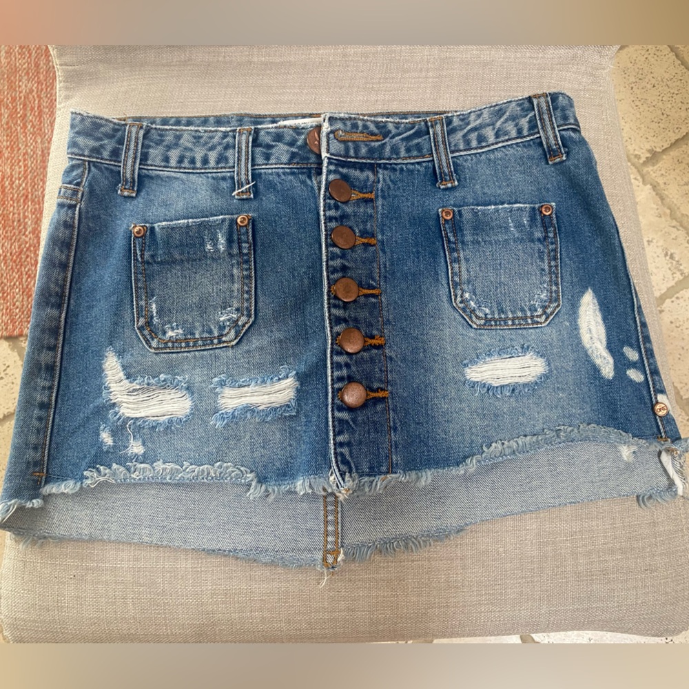 One Teaspoon Blue Denim Skirt
